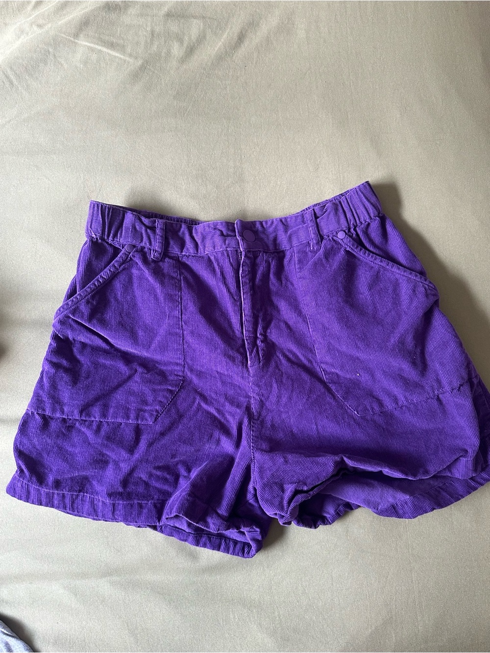 High-Waist Purple Women’s Casual Shorts